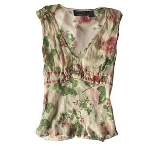 Vintage Floral Mesh Tank Top